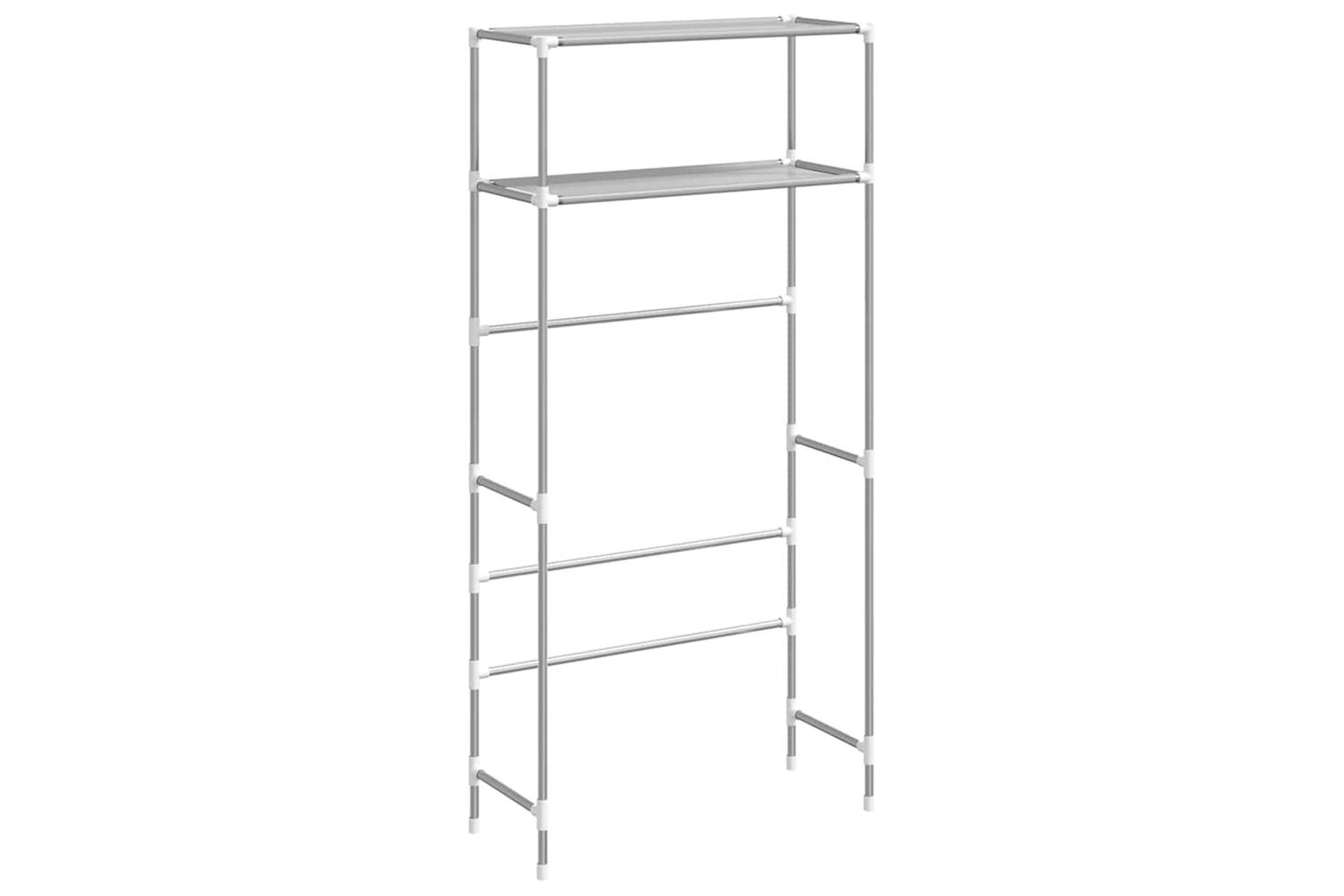 Vidaxl 2-tier Storage Rack Over Washing Machine Grey 69x28x143 Cm Iron