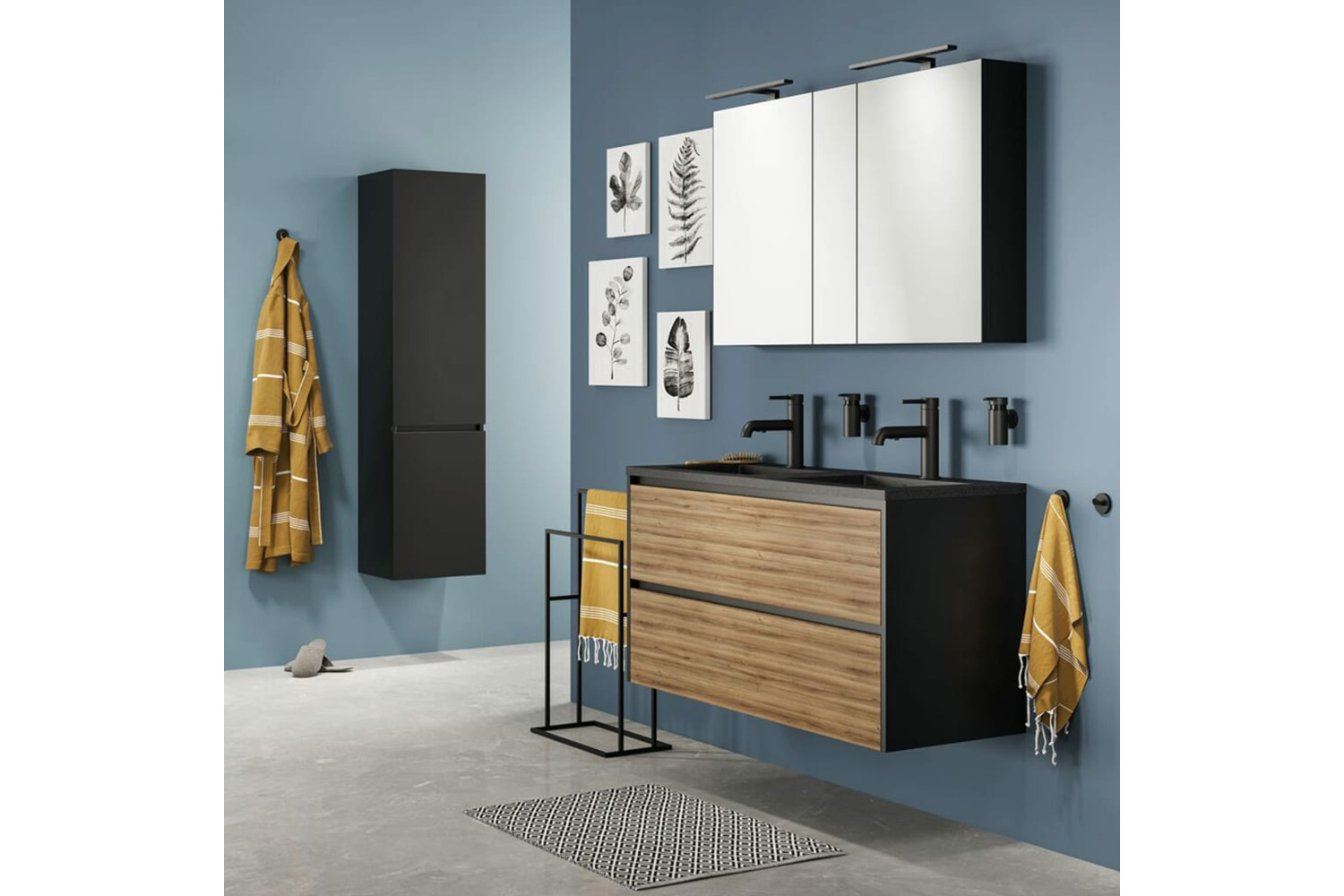 Sealskin 436894 Bath Mat Trellis Cotton 60x90 Cm Black And White