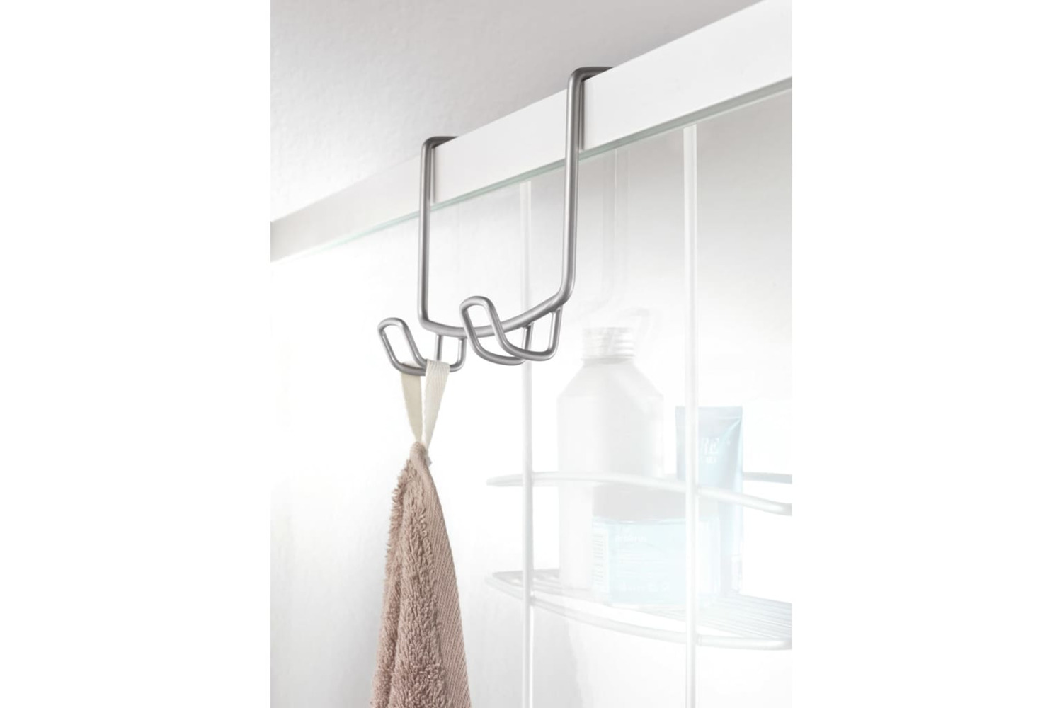 Metaltex 443456 2-tier Douche Rack With Hooks Onda Silver