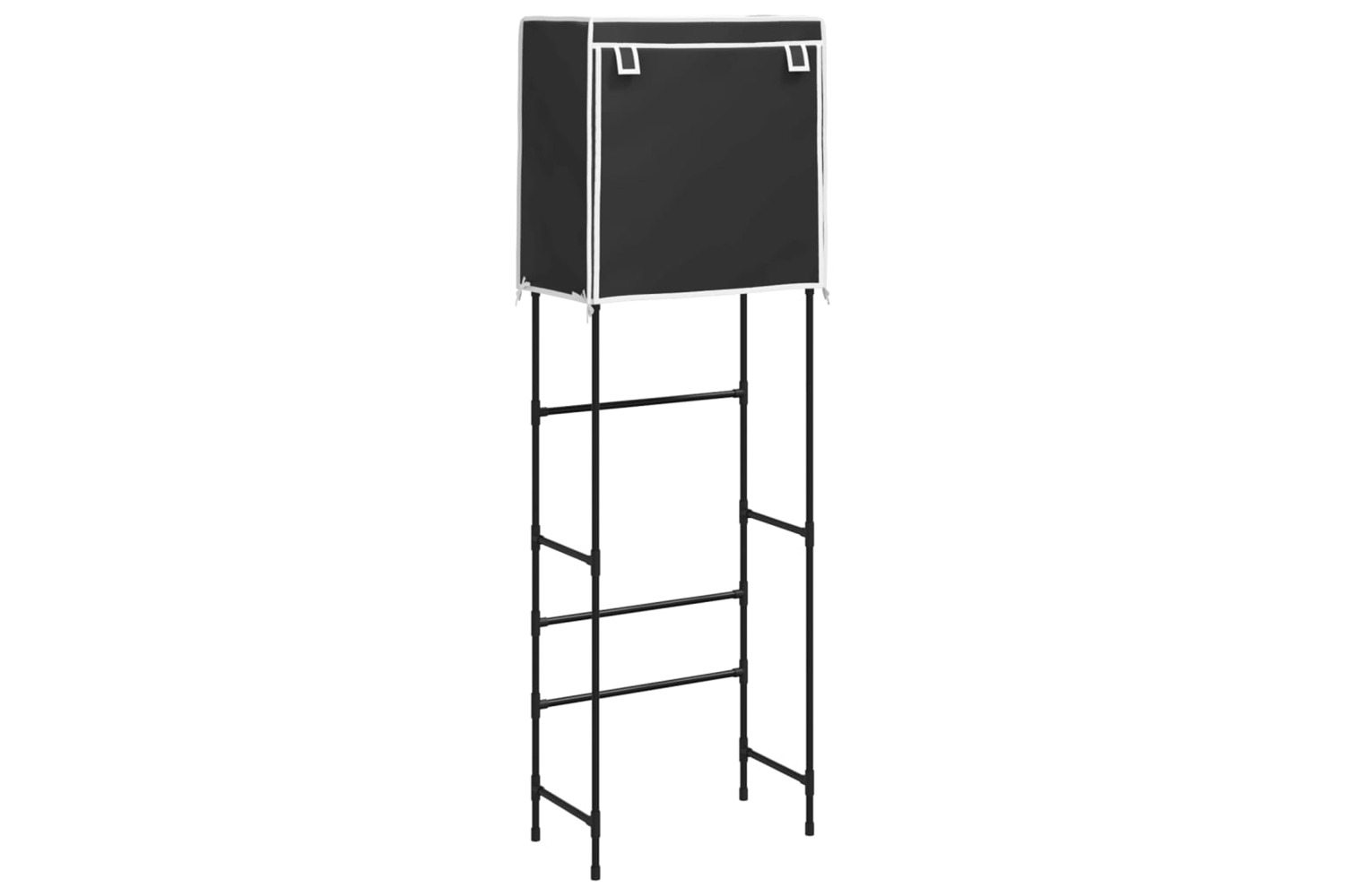 vidaXL 343140 2-tier Storage Rack Over Toilet Black 56x30x170cm Iron