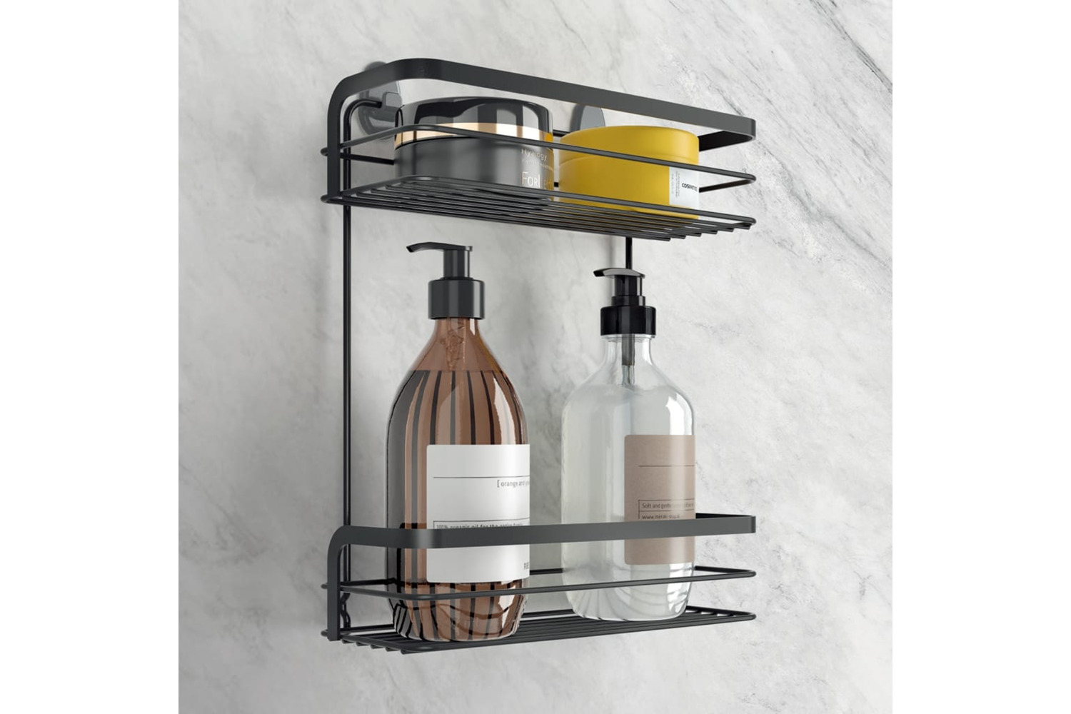 Metaltex 443446 2-tier Douche Rack Black