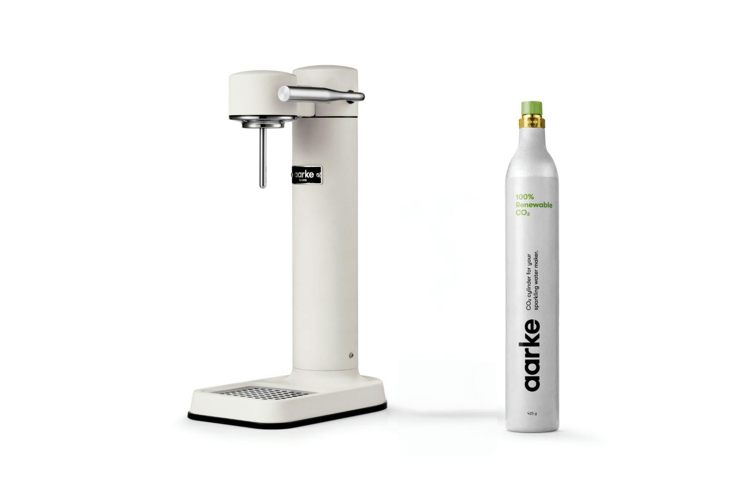 Aarke Carbonator 3 Sparkling Water Maker & CO2 Cylinder | Matte White