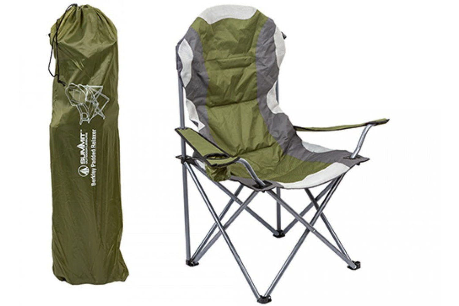 Summit 633109 Berkley Padded Relaxer High Back Chair | Forest Green