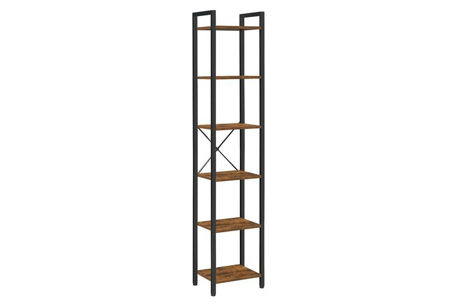 Vasagle Industrial Brown 6 Layers Storage Shelf Unit | Rustic Brown and Black