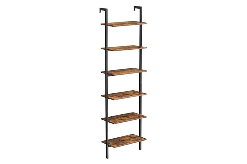 Vasagle Industrial Brown 6-tier Wall-mounted Ladder Shelf