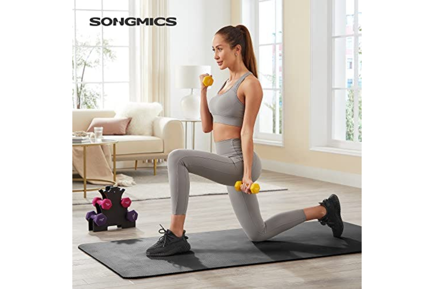 Songmics SYL609B02 6-Dumbbells | Yellow/Pink/Purple