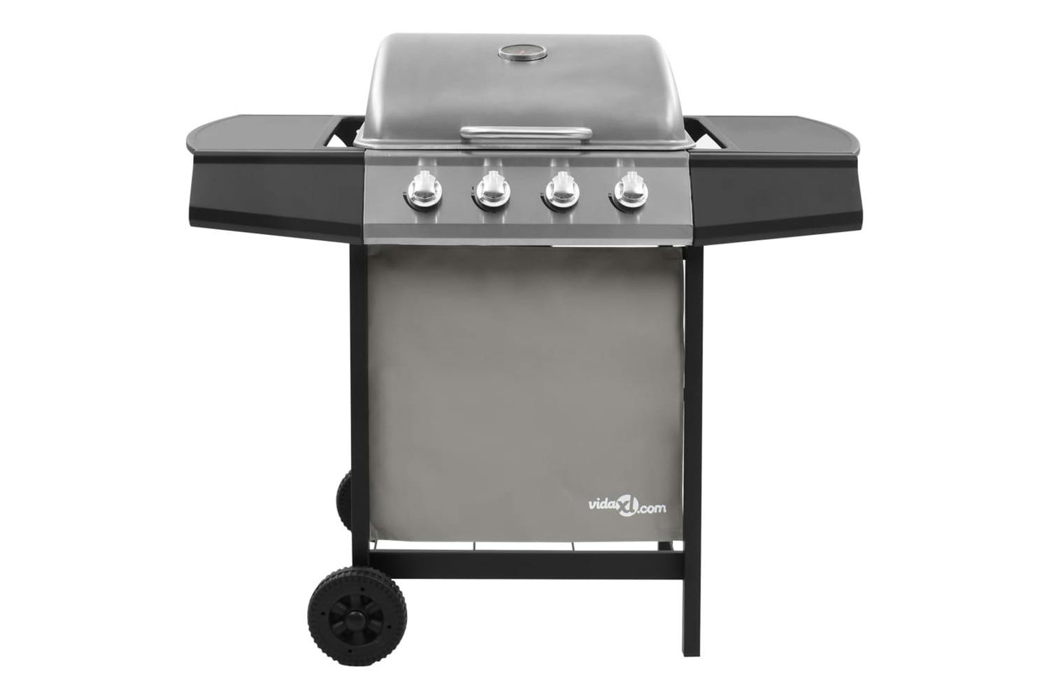 vidaXL 3053624 Gas Bbq Grill With 4 Burners Black And Silver