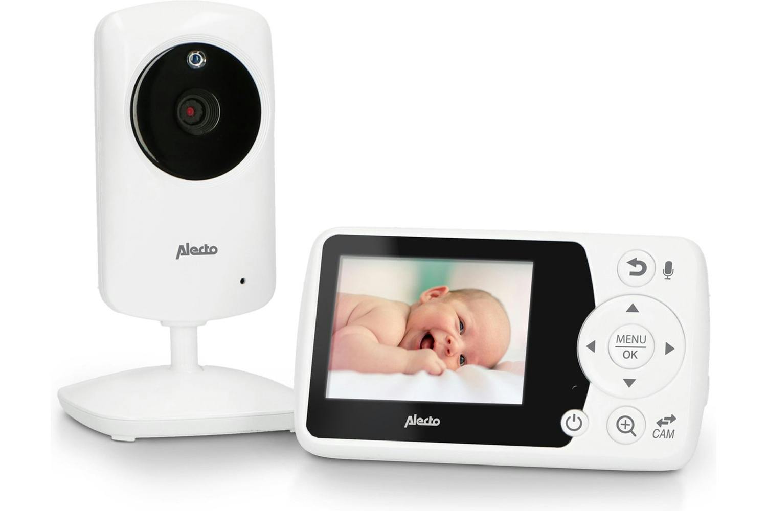 Alecto DVM-64  Baby Monitor with Camera and 2.4" Color Screen | White
