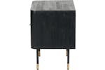 Acacia Wood and Rattan Bedside Table | Black