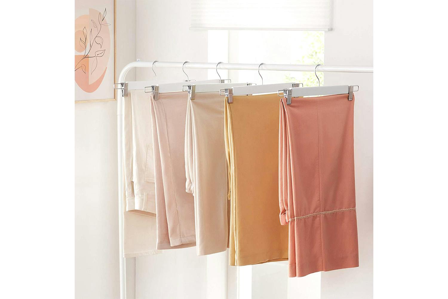 Songmics CRW009W01 Wooden Trousers & Skirt Hanger | Set of 8