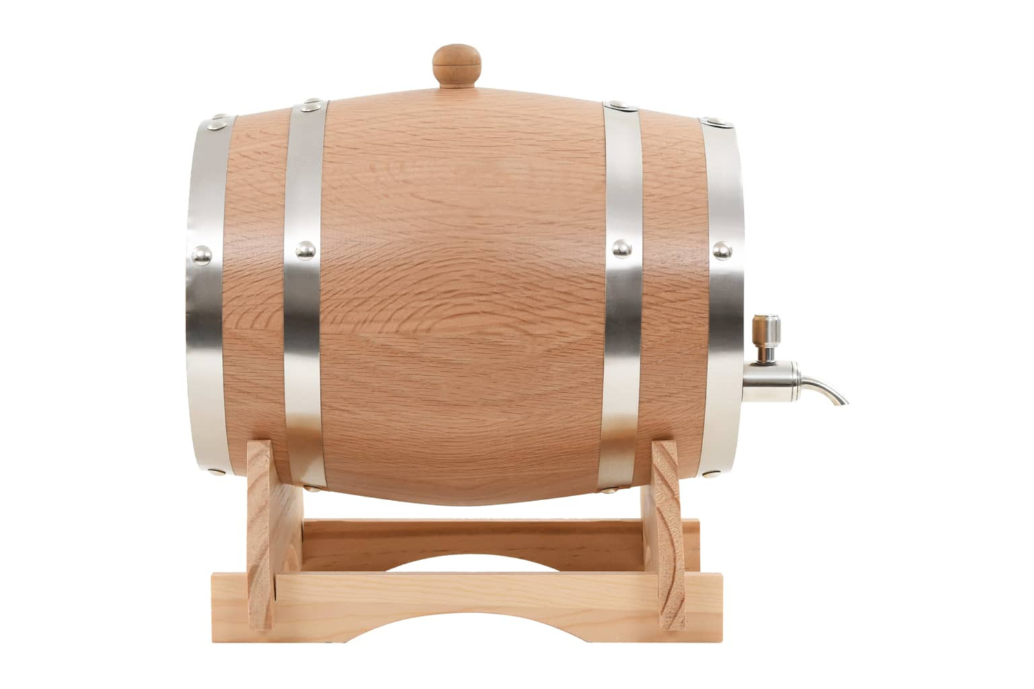 vidaXL 50677 6L Wine Barrel with Tap Solid Oak Wood