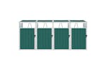 Vidaxl Quadruple Garbage Bin Shed Green 286x81x121 Cm Steel