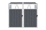 Vidaxl Double Garbage Bin Shed Grey 143x81x121 Cm Steel