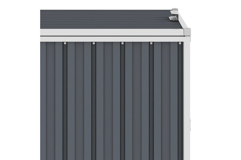 Vidaxl Double Garbage Bin Shed Grey 143x81x121 Cm Steel