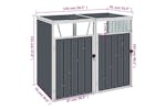 Vidaxl Double Garbage Bin Shed Grey 143x81x121 Cm Steel