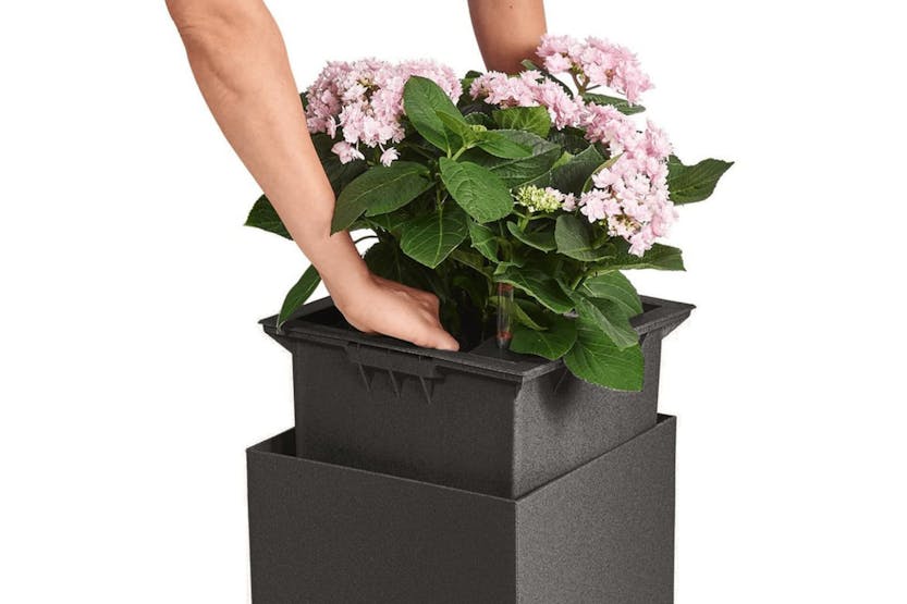 Lechuza Planter Canto Stone 40 High All-in-one Graphite Black