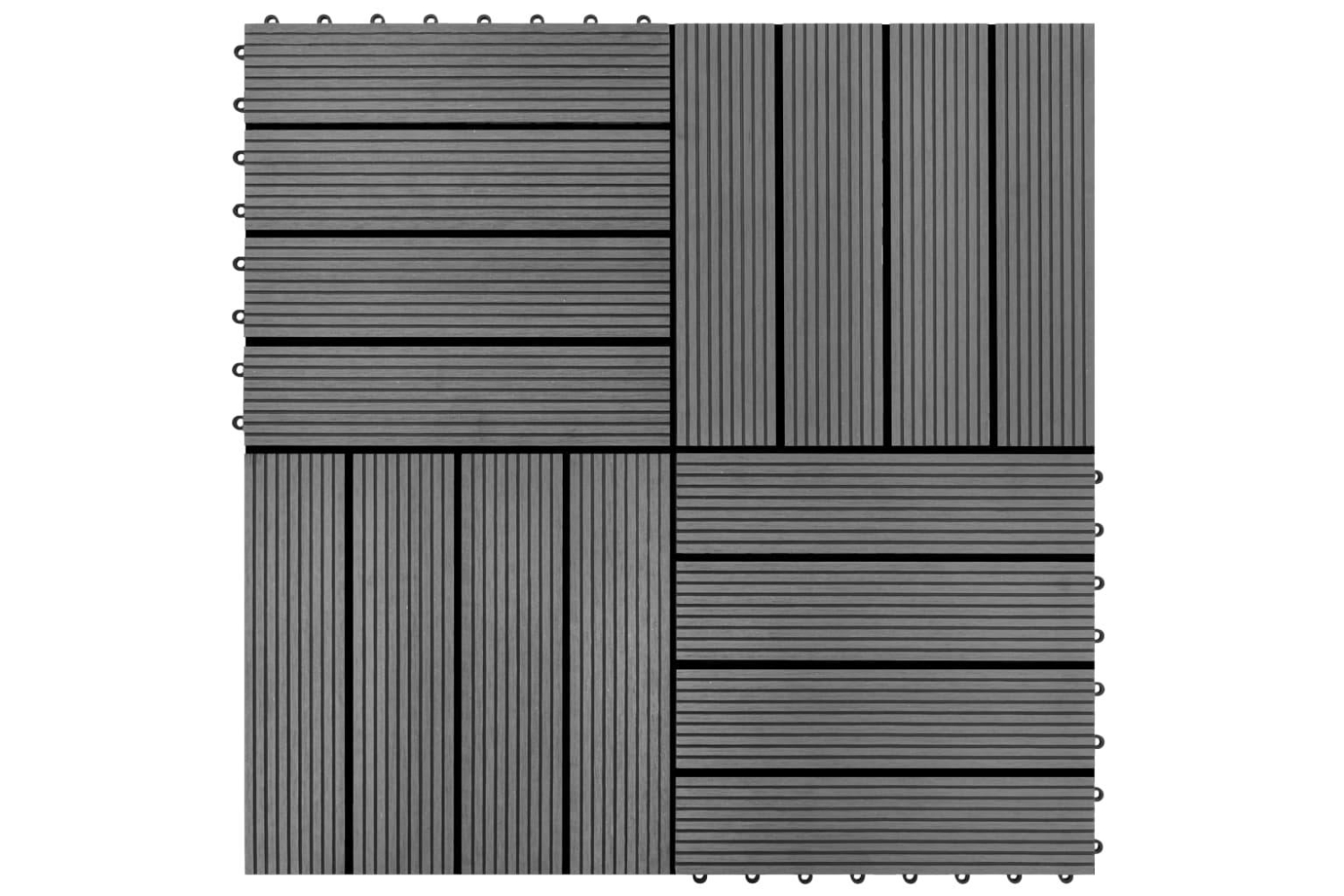 vidaXL 40826 Wpc Tiles 30x30cm 11pcs 1m2 Grey