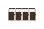 Vidaxl Quadruple Garbage Bin Shed Brown 286x81x121 Cm Steel