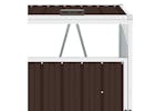 Vidaxl Triple Garbage Bin Shed Brown 213x81x121 Cm Steel