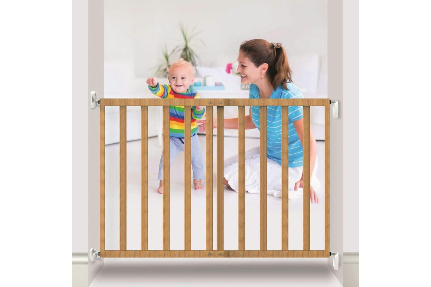 Noma 419486 Extending Safety Gate 63.5-106 Cm Wood Natural 9