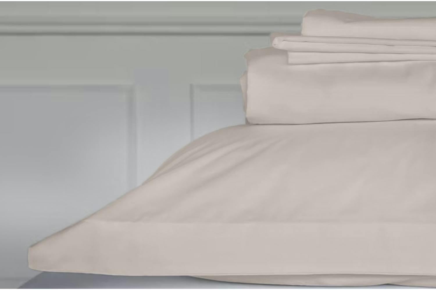 The Linen Room | 500tc Cotton Percale | Fitted Sheet | Taupe | Double
