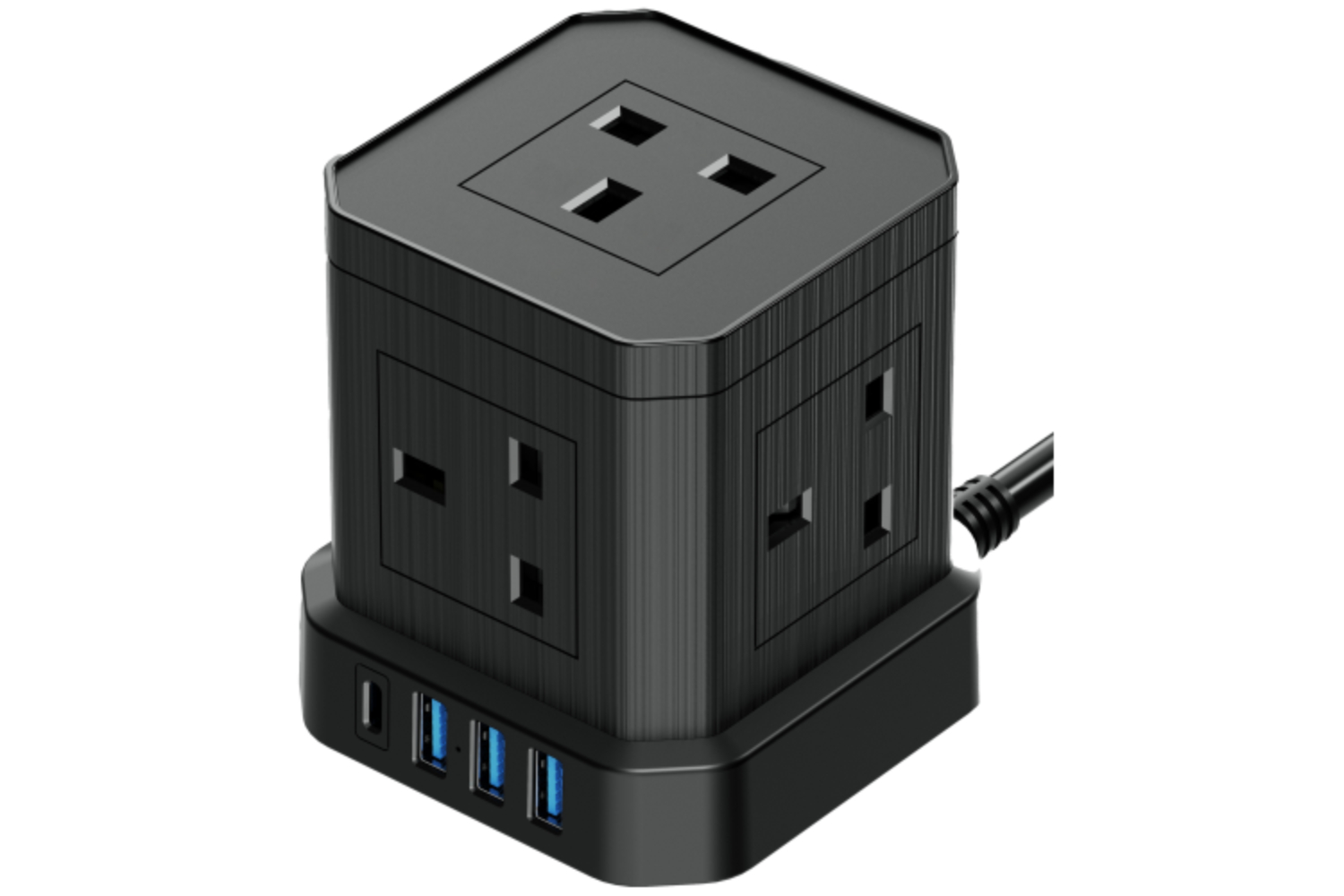 Homeline Mini Power Tower with USB & Type-C Port | Black
