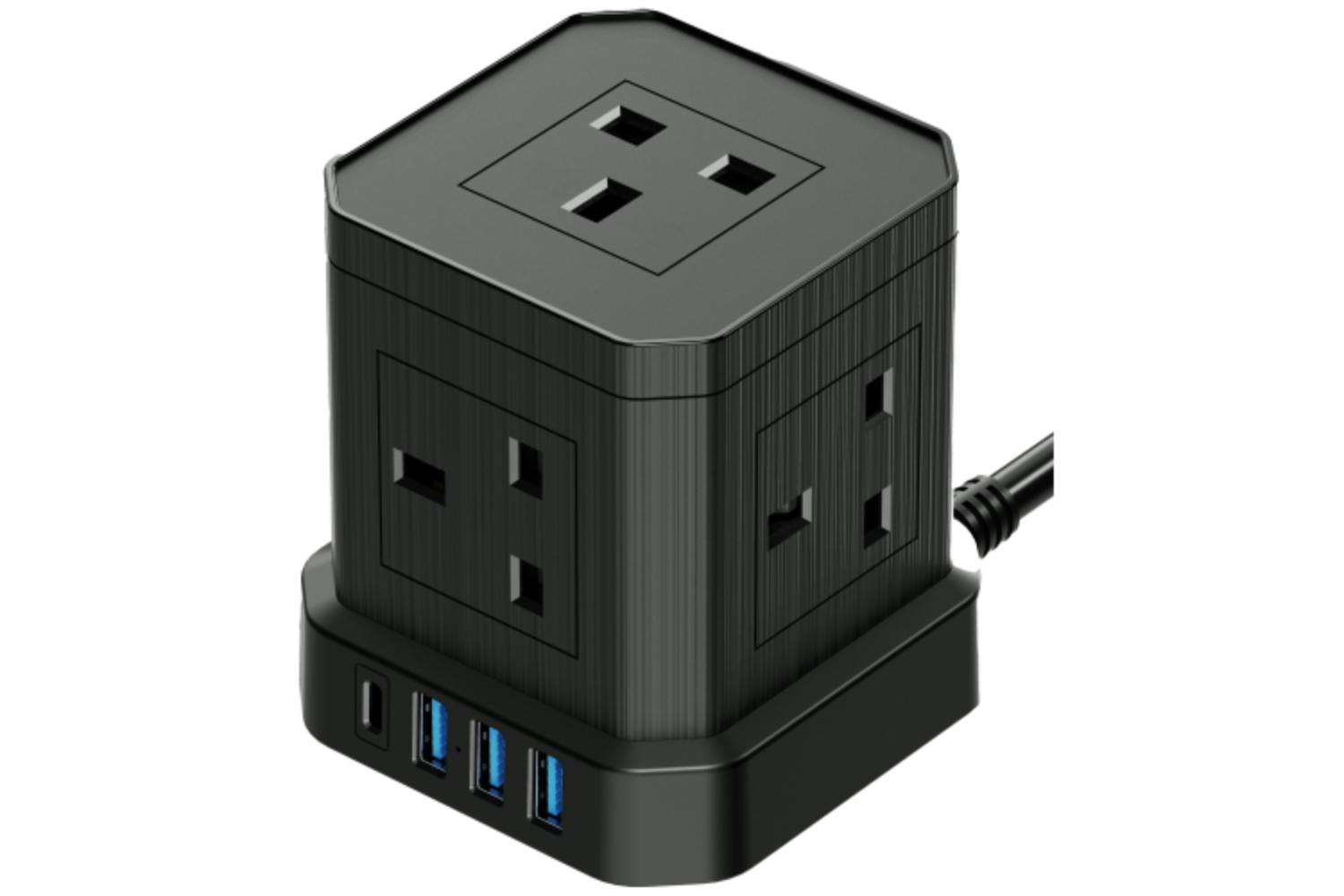 Homeline Mini Power Tower with USB & Type-C Port | Black