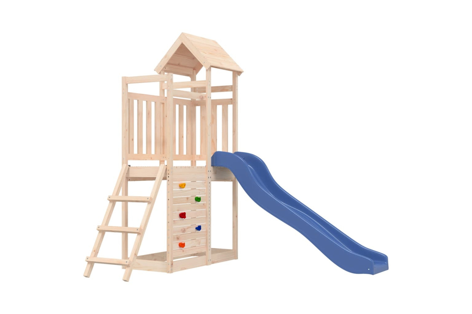 vidaXL 3155888 Playhouse With Slide Rockwall Solid Wood Pine
