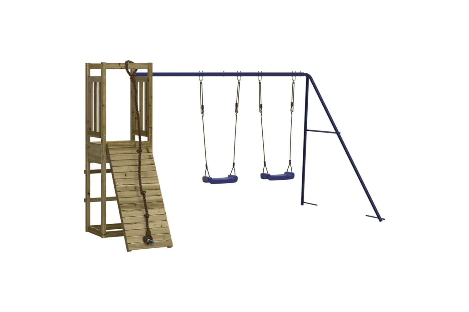 vidaXL 3155953 Playhouse With Climbing Wall Swings Impregnated Wood Pine