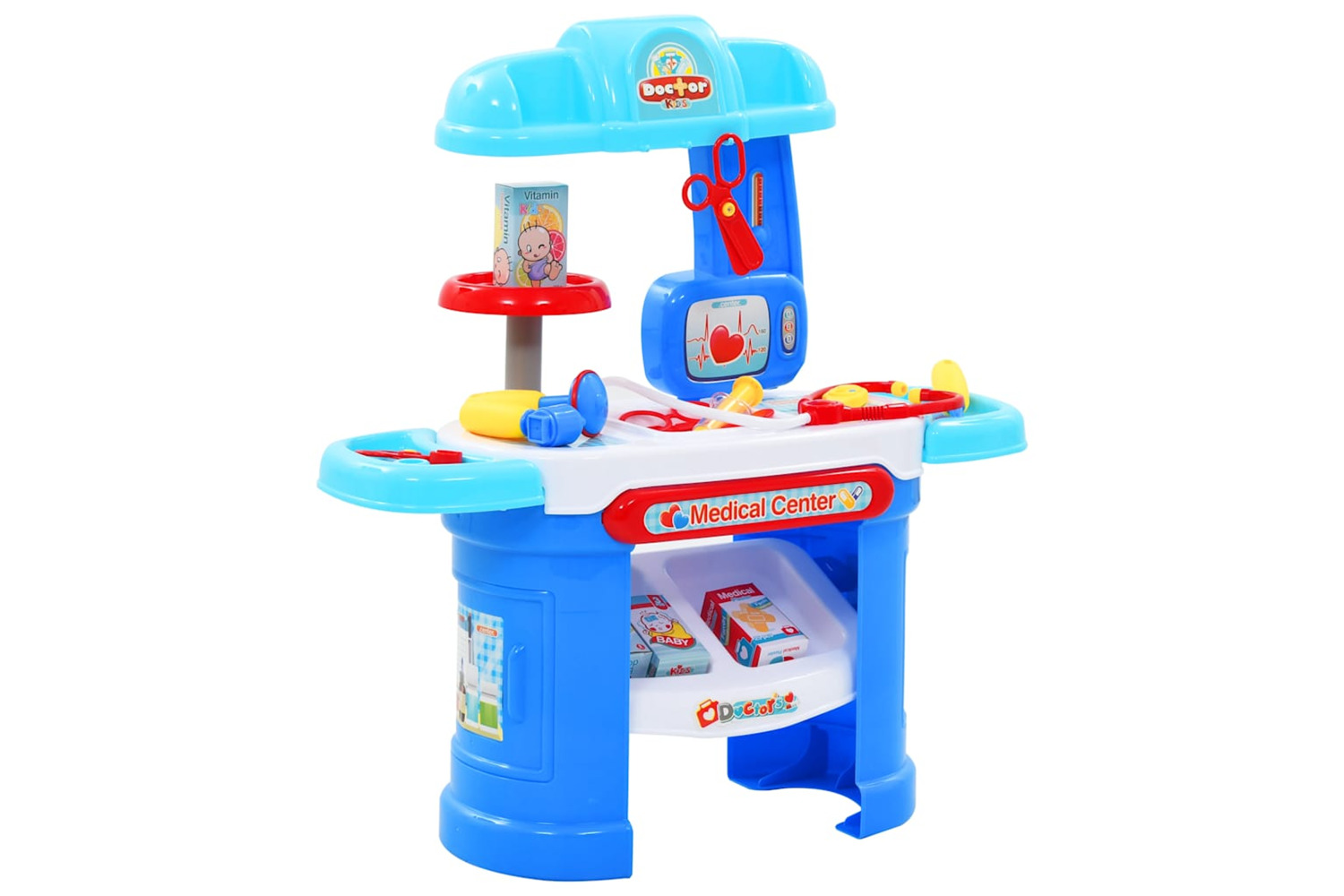 Vidaxl 15 Piece Kids' Pretend Doctor Play Set 38x30x67.5 Cm