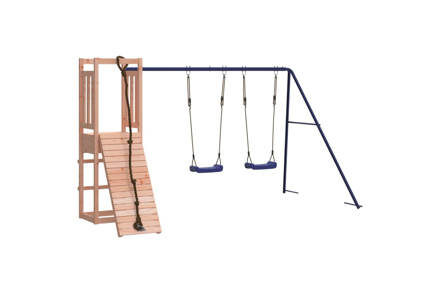 vidaXL 3155952 Playhouse With Climbing Wall Swings Solid Wood Douglas
