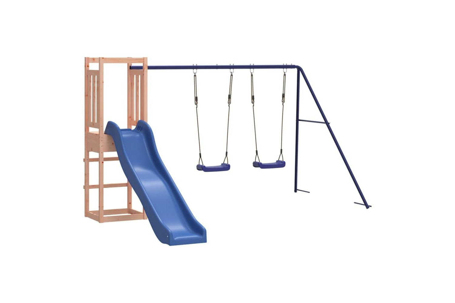 Vidaxl 3155958 Playhouse With Slide Swings Solid Wood Douglas