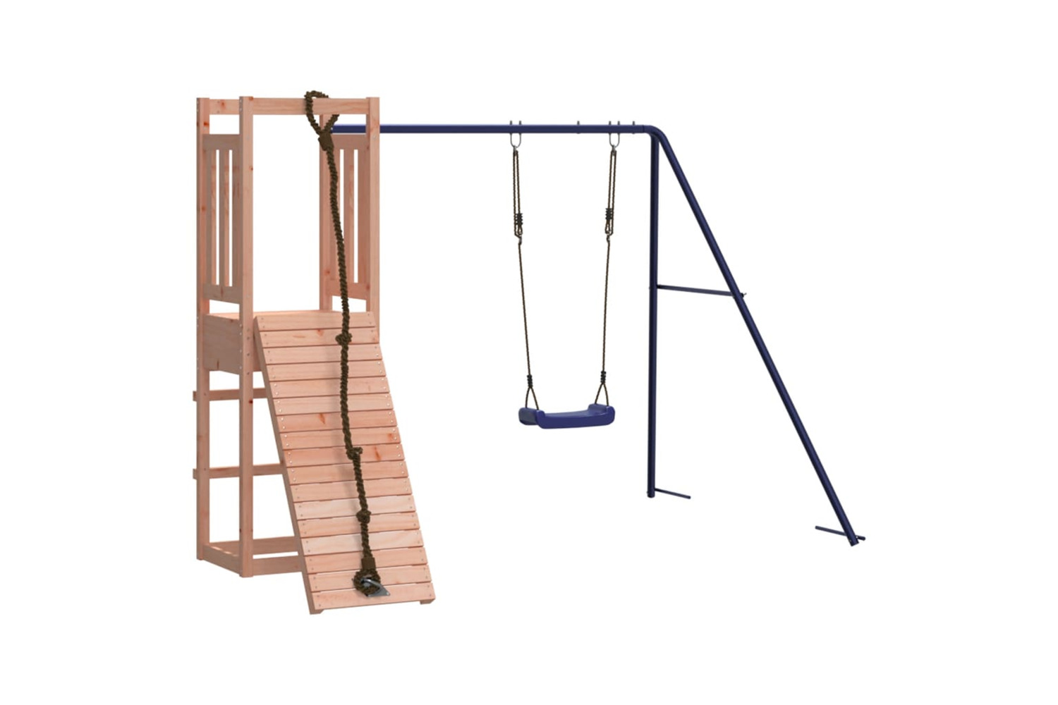 vidaXL 3155949 Playhouse With Climbing Wall Swing Solid Wood Douglas
