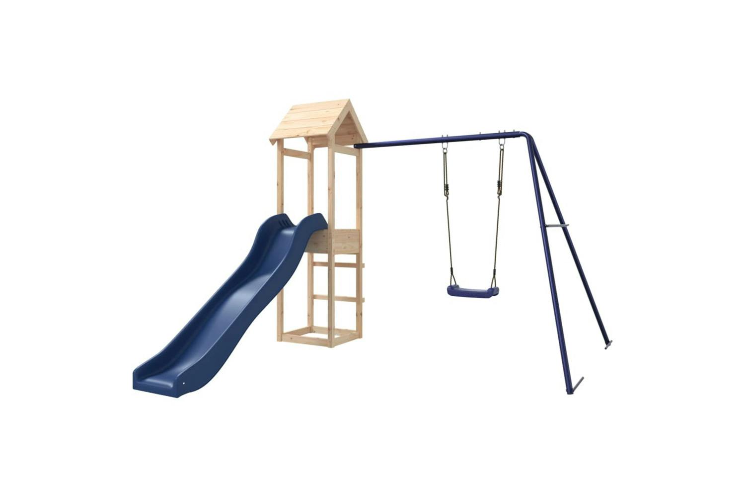 Vidaxl 3155855 Playhouse With Slide Swing Solid Wood Pine