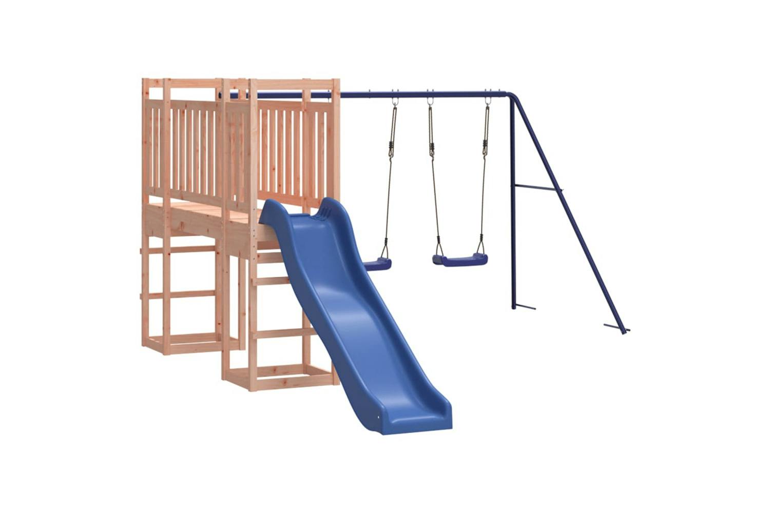 Vidaxl 3155961 Playhouse With Slide Swings Solid Wood Douglas