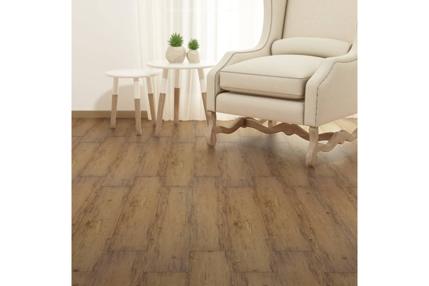 Vidaxl Self-adhesive Pvc Flooring Planks 5.02 M² 2 Mm Walnut Brown