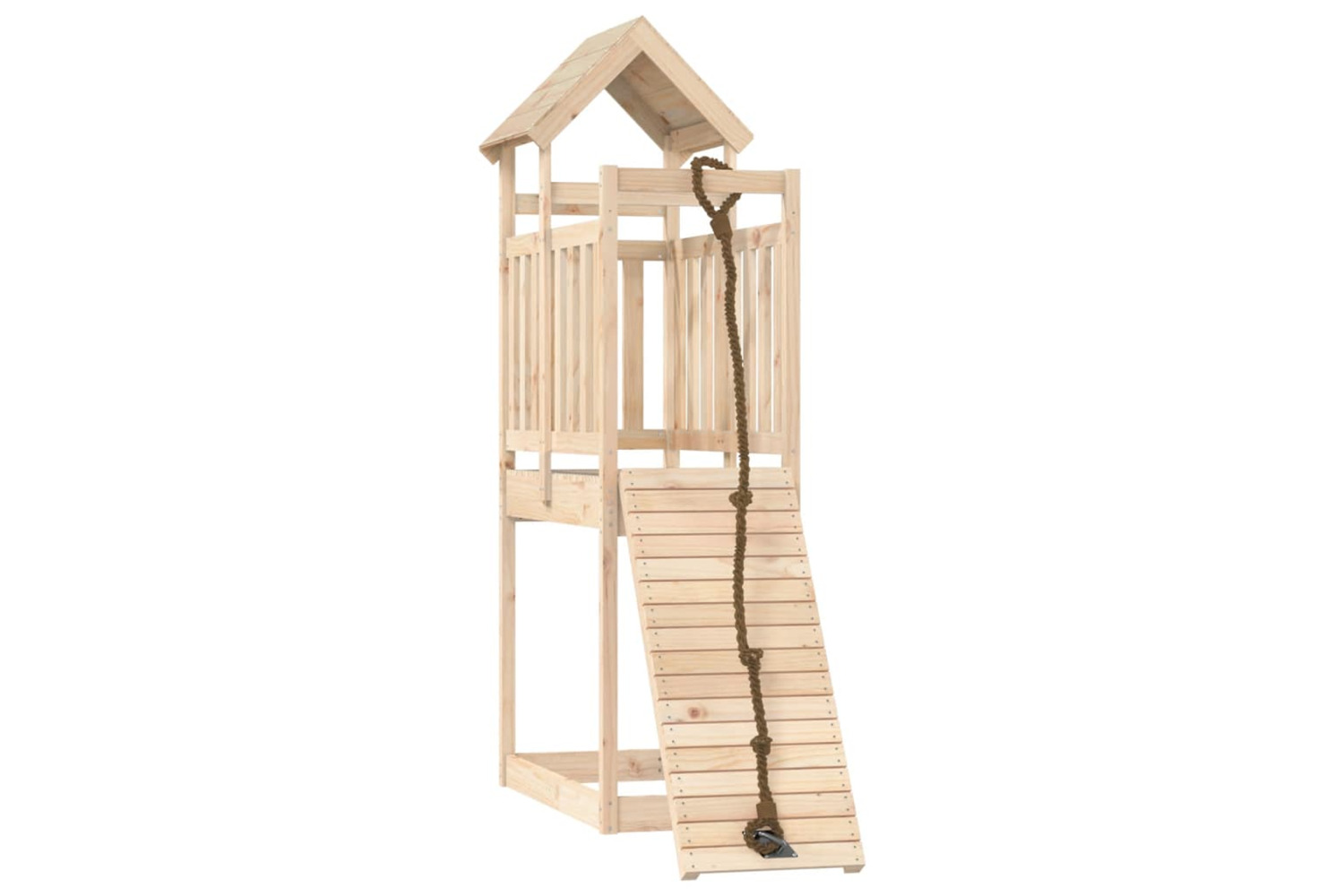 vidaXL 3155963 Playhouse With Climbing Wall Solid Wood Pine