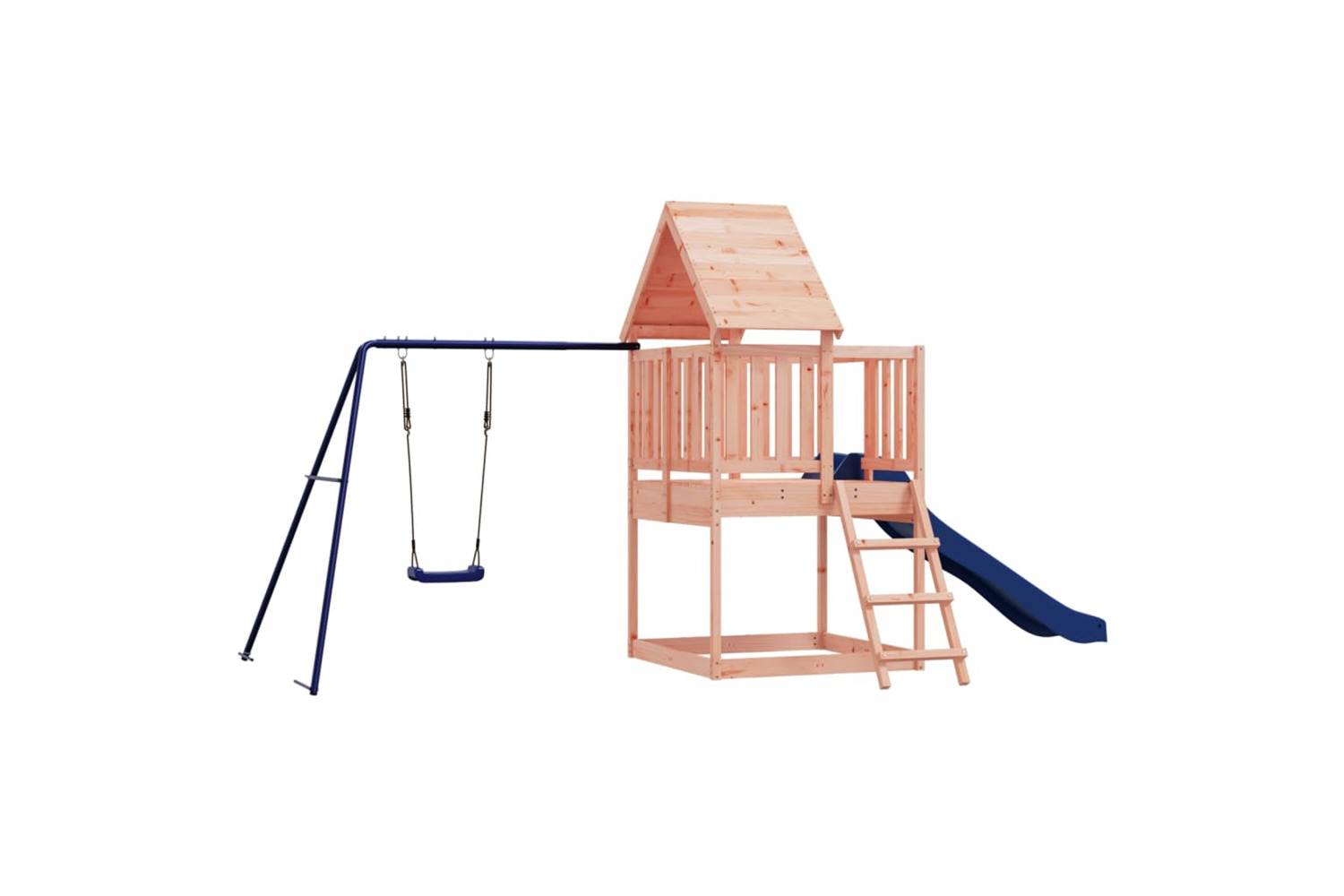vidaXL 3155937 Playhouse With Slide Ladder Swing Solid Wood Douglas