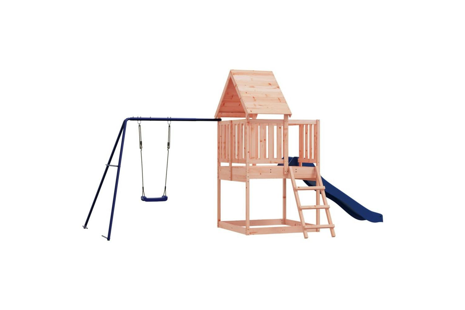 Vidaxl 3155937 Playhouse With Slide Ladder Swing Solid Wood Douglas
