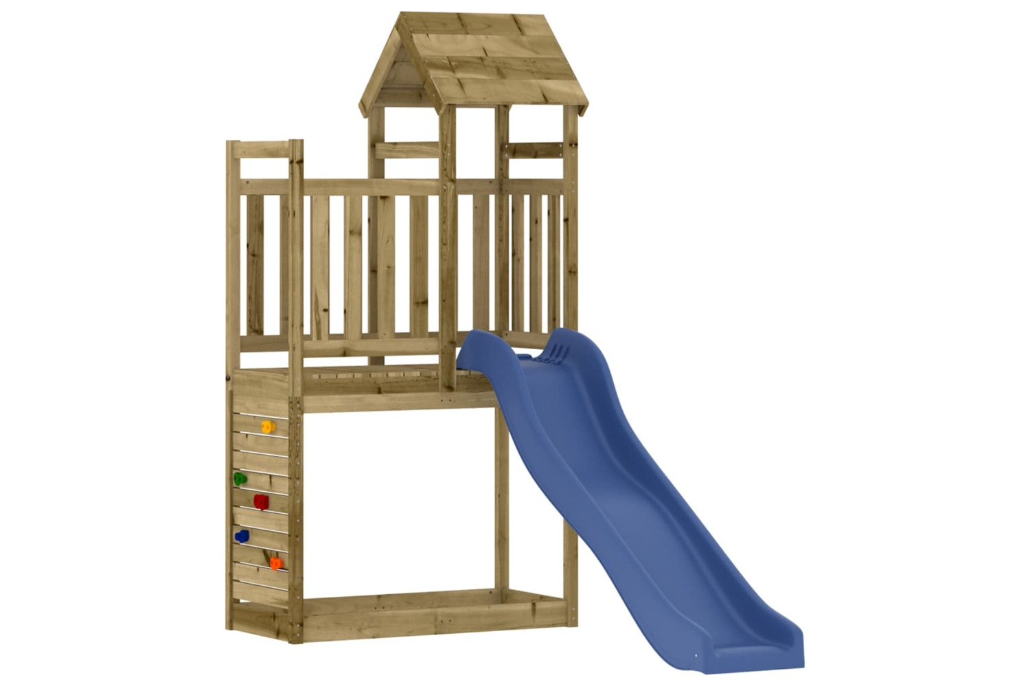 vidaXL 3155902 Playhouse With Slide Rockwall Impregnated Wood Pine