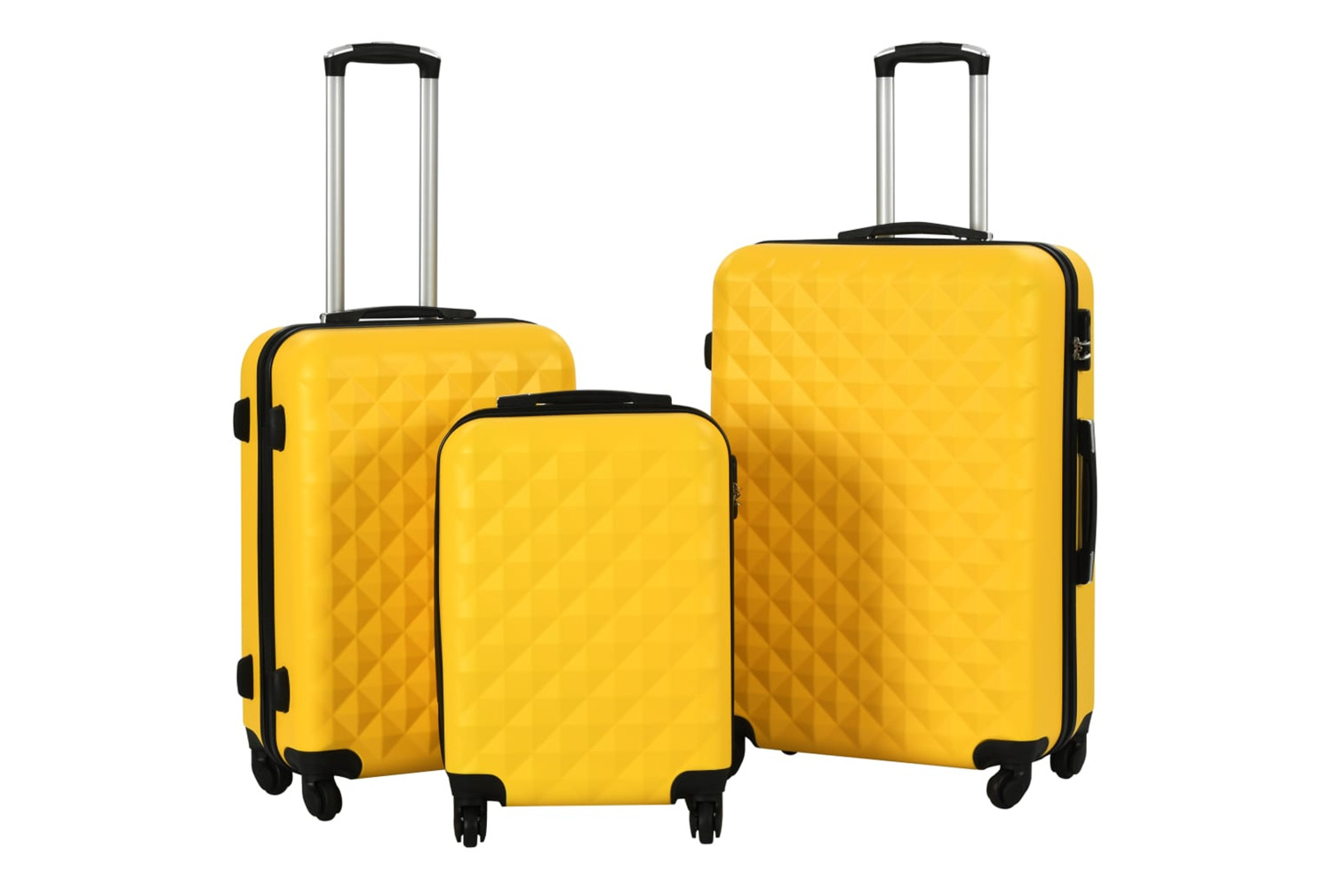 Vidaxl 91890 Hardcase Trolley Set 3 Pcs Yellow Abs
