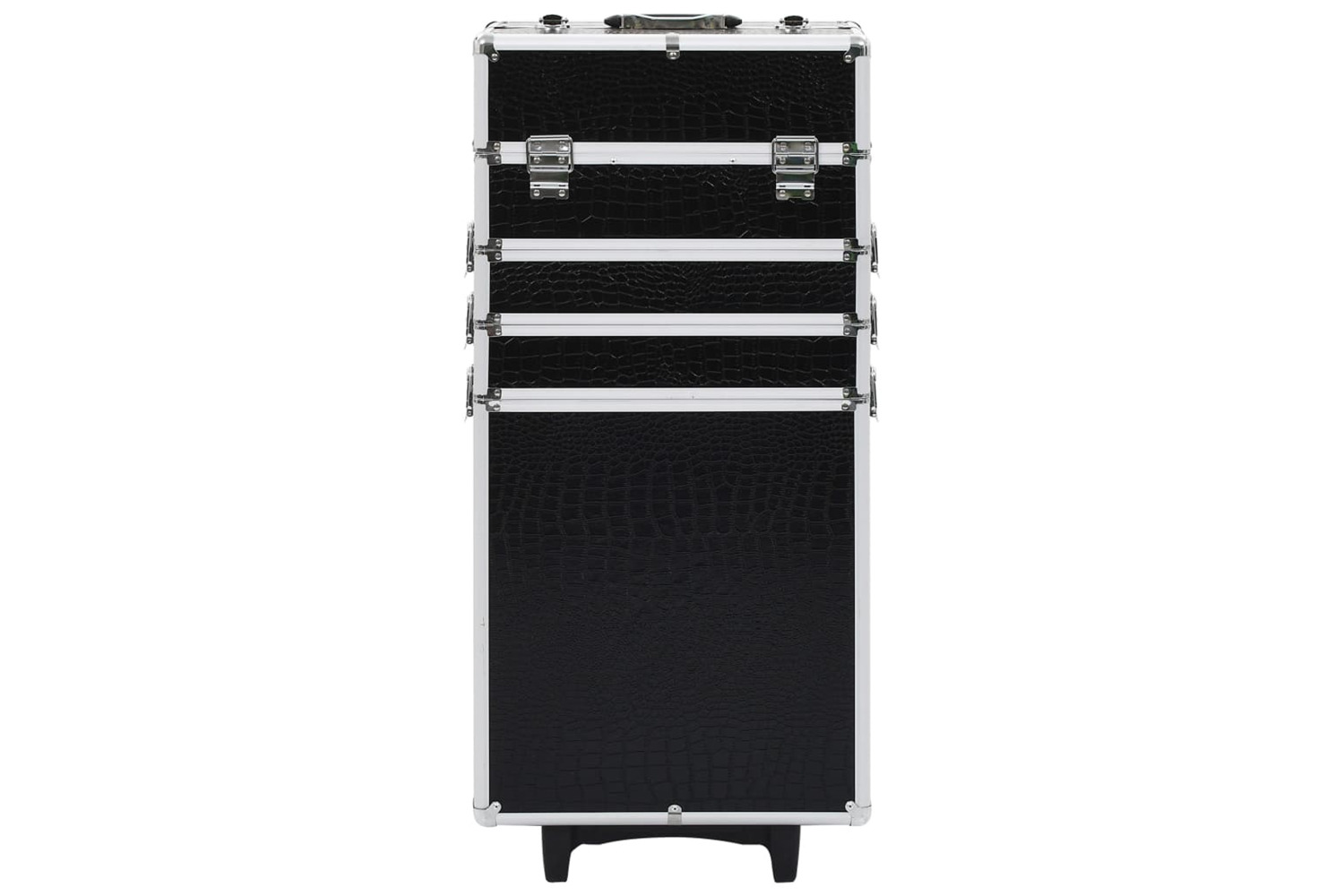 vidaXL 91817 Make-up Trolley Aluminium Black With Crocodile Pattern