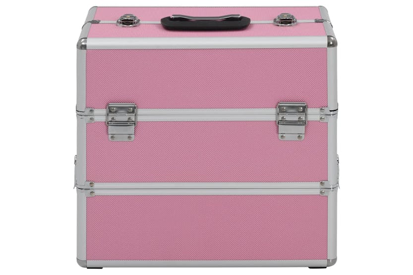 Vidaxl 91838 Make-up Case 37x24x35 Cm Pink Aluminium