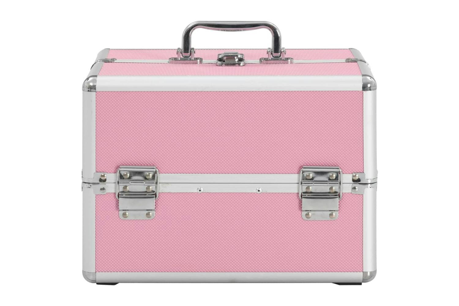 Vidaxl 91830 Make-up Case 22x30x21 Cm Pink Aluminium