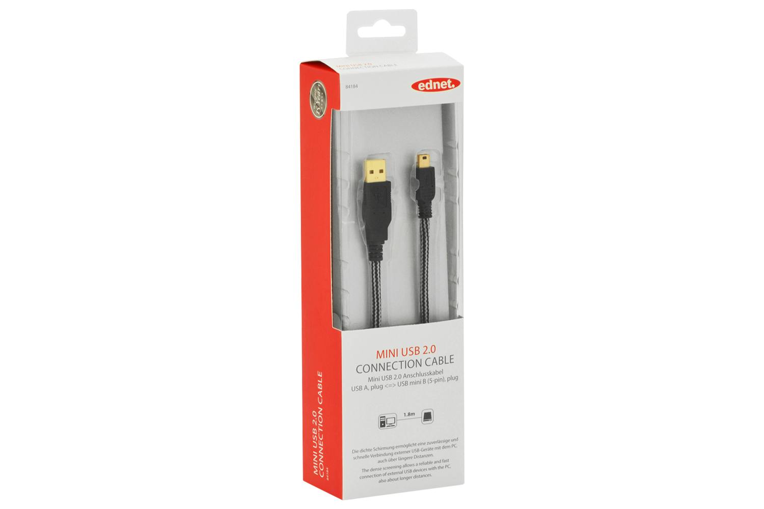 Ednet Usb 2 0 A To Mini B Cable 1 8m Ireland Ednet Usb 2 0 A To Mini B Cable 1 8m Ireland