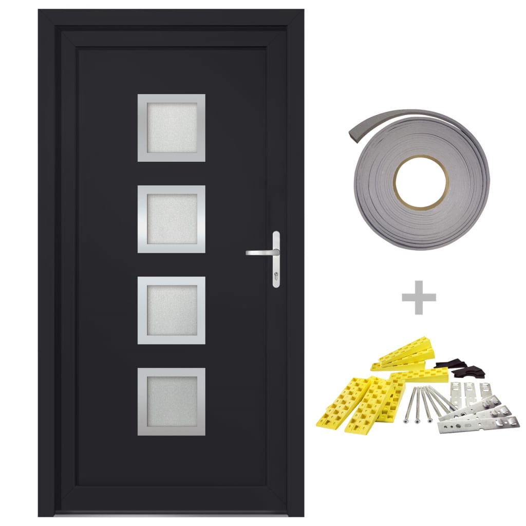 vidaXL 3187858 Front Door Anthracite 98x208cm Pvc