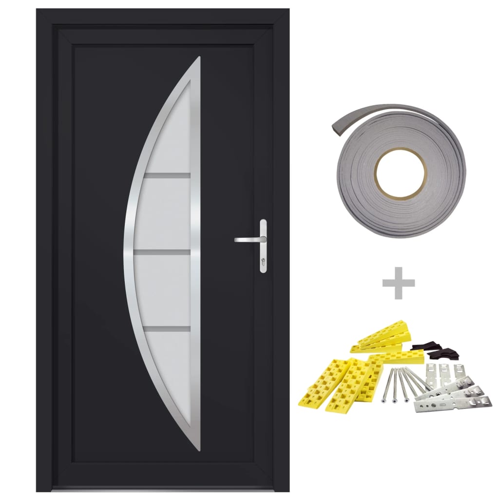 vidaXL 3187880 Front Door Anthracite 98x190cm Pvc
