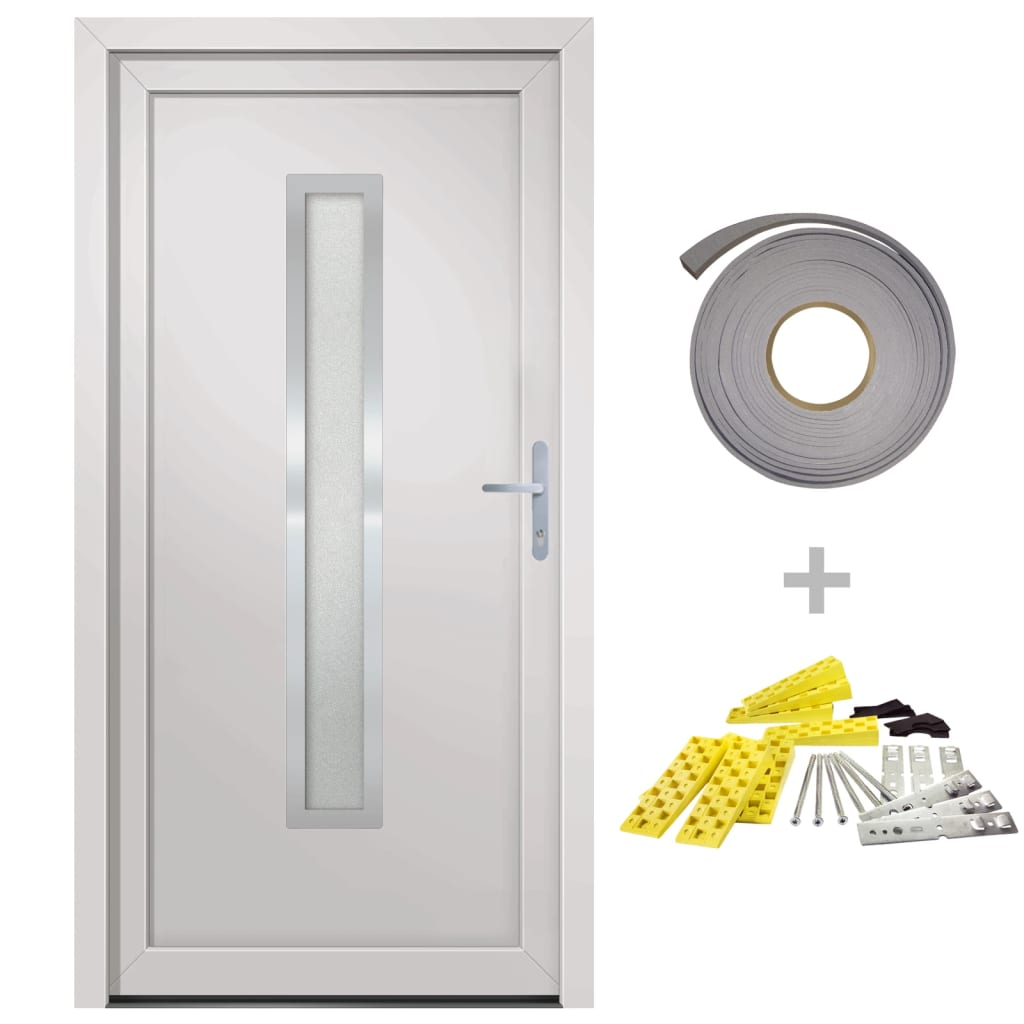 vidaXL 3187895 Front Door White 108x200cm Pvc