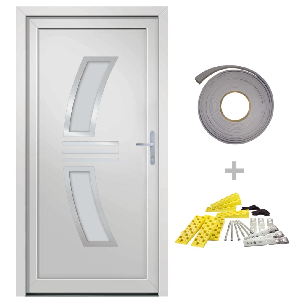 vidaXL 3187926 Front Door White 88x200cm Pvc