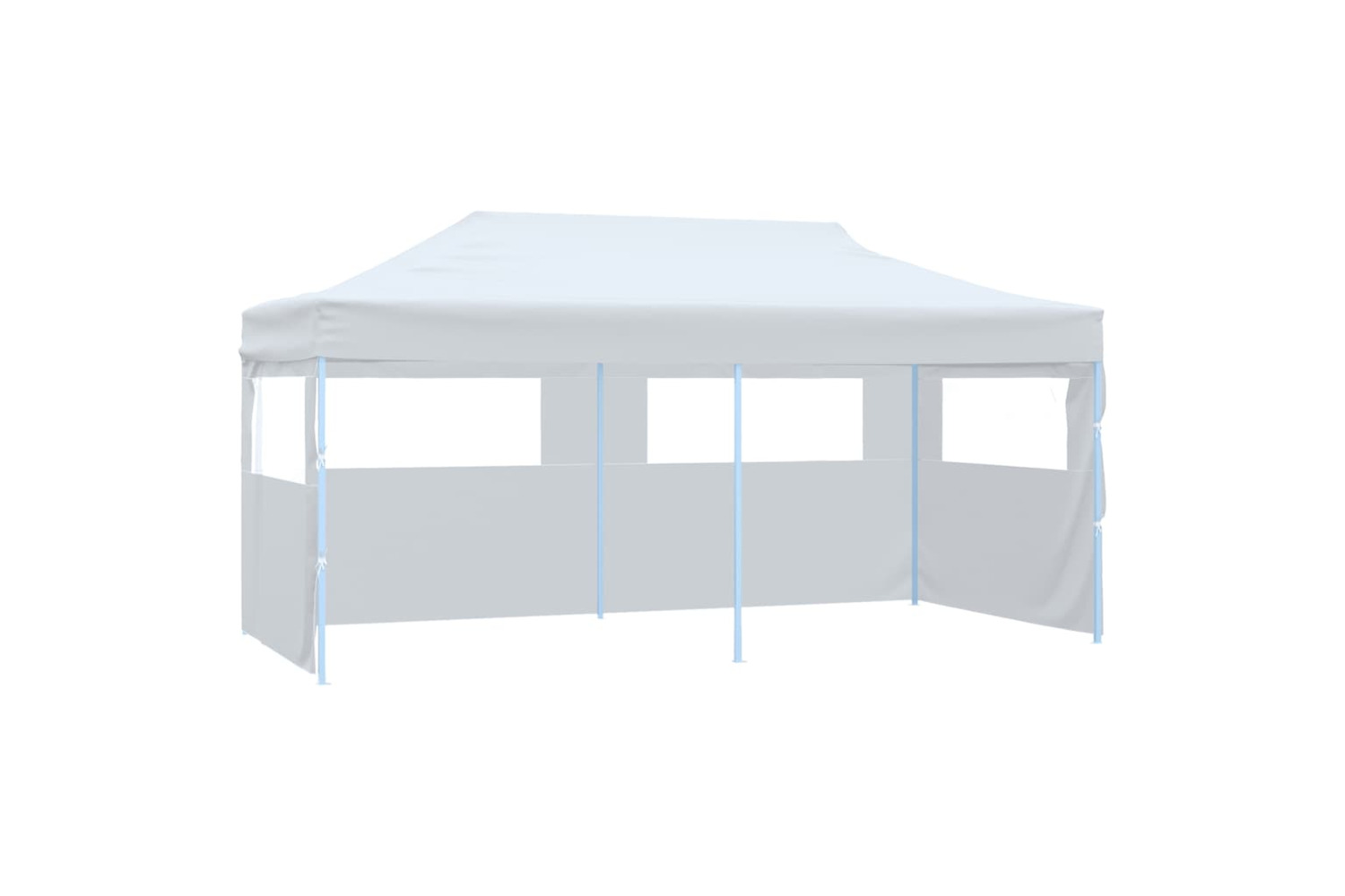 vidaXL Folding Pop-up Partytent With Sidewalls 3x6 M Steel White